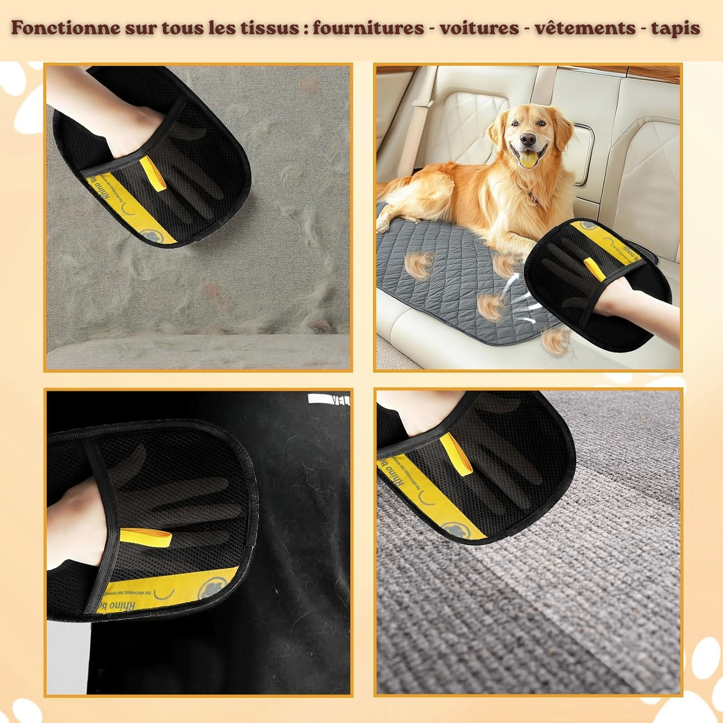 GANT-ÉLECTROSTATIQUE ™ | Anti-poils pour Chiens & Chats