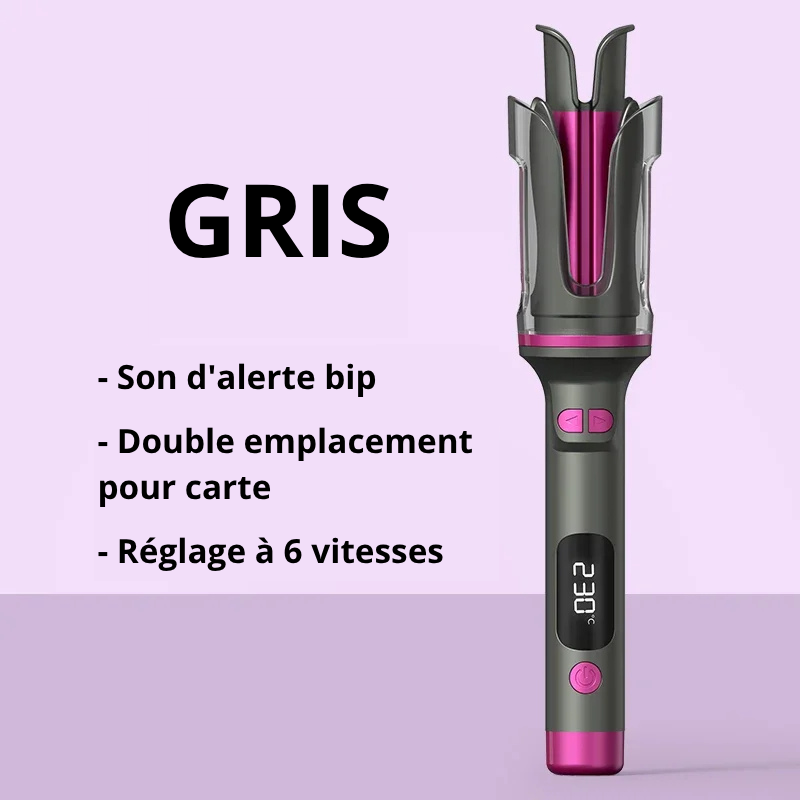 Fer à friser rotatif automatique — Double fentes & ions négatifs