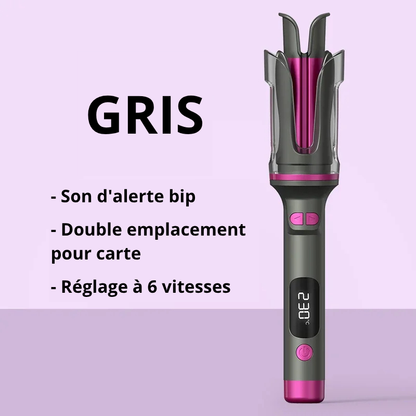 Fer à friser rotatif automatique — Double fentes & ions négatifs