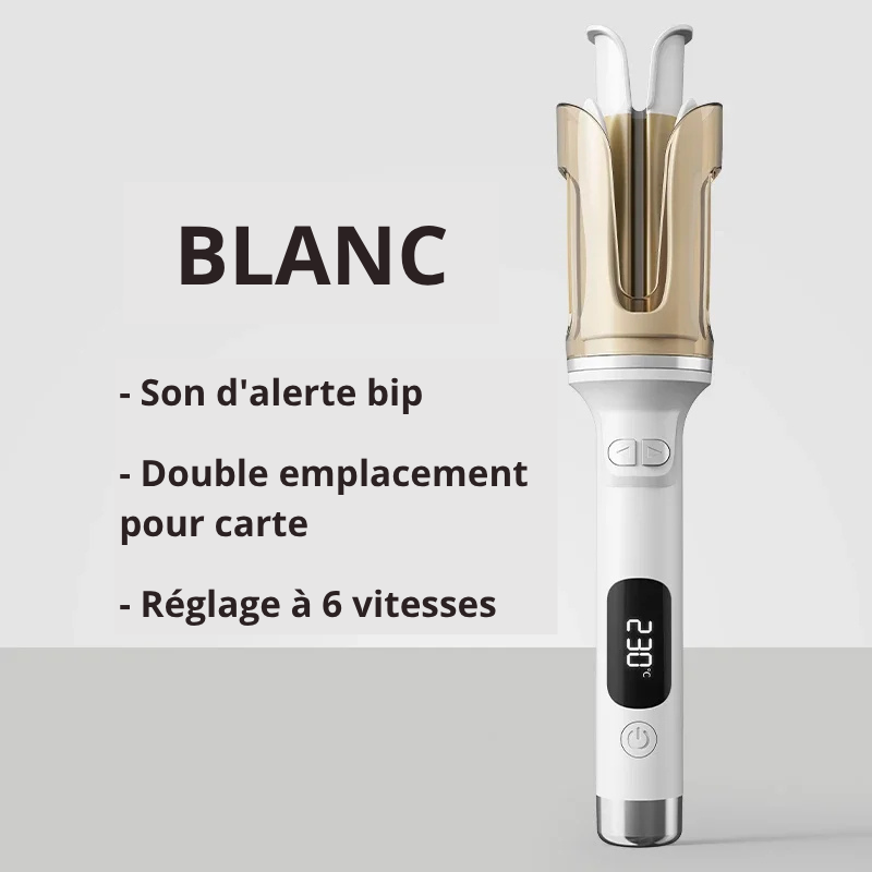 Fer à friser rotatif automatique — Double fentes & ions négatifs